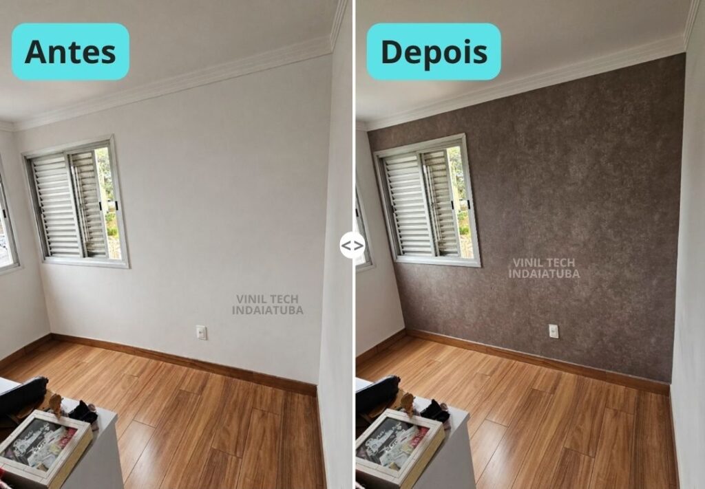 Envelopamento de parede (antes e depois)