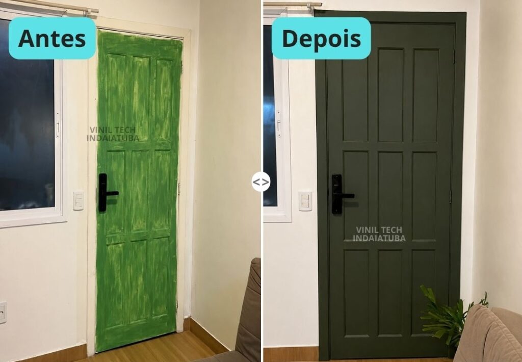 Envelopamento de porta (antes e depois)