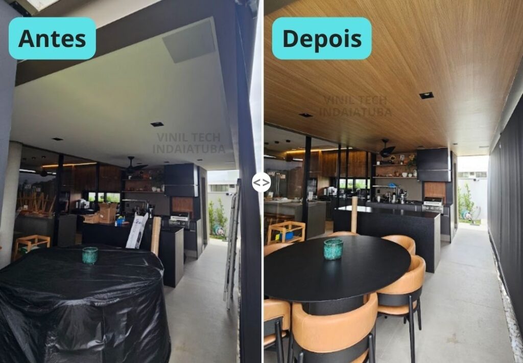 Envelopamento de teto (antes e depois)
